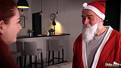 Santa fucks this pretty little 18+ redhead in her sweet tight pussy for Xmas!