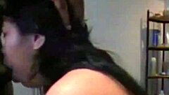 feeding her throat with that massive bbc while she gags and swallows