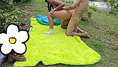 Amateur big tits Brazilian Colombian Mexican teen sucks and fucks huge wet pussy in countryside with gaping moans