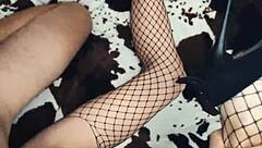 Wife Dives Into Anal Action In Homemade Lingerie And Stockings With Husband. Close-Up Assfucking Heats Up Their Couple Session.