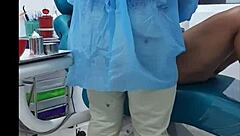 dentist appointment turns wild with curvy colombian nurse riding in miniskirt and pantyhose at the office