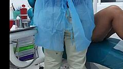 dentist appointment turns wild with curvy colombian nurse riding in miniskirt and pantyhose at the office