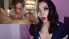 Horny Latina with big natural tits masturbates to orgasm in pov, then rides her boss.