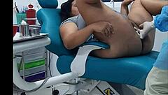 dentist appointment turns wild with curvy colombian nurse riding in miniskirt and pantyhose at the office