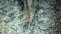 Man, this ebony babe plays with her hairy wet pussy in homemade solo until she orgasms hard.