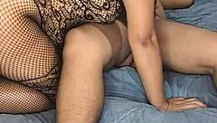 In a homemade scene, the amateur Latina employee arrives in new lingerie for an intense anal encounter.