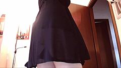 submissive slave adoring dirty smelly panties forced to masturbate while watching this video