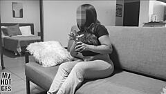 Amateur brunette latina with big natural tits rides in cowgirl for creampie in homemade pov