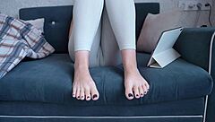 check out my fresh pedicure and tight cameltoe while i sneak some voyeur fun with you