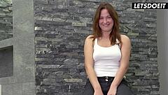 bubble butt russian pornstar eva berger takes sloppy deepthroat before extreme gaping anal fuck in casting interview