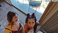 Oh man, check out this amazing view of anal creampie action with two big ass girls Blaze Rager and Keilabassi77.