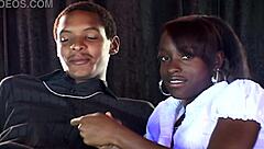 Beautiful Black Babe in Cute Petite Casting with Natural Tits and Interview