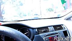 Hot teen babe boldly takes hardcore blowjob and pov sex with big cock