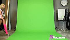 I feel so dirty showing off my big ass and natural tits as a barefoot 18+ blonde teen in private backstage.