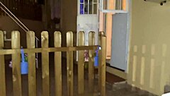 This Italian amateur flashes her cute blue eyes and teases with feet in a wild outdoor party