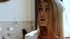 hey, this teen gets slammed by domina's strapon in rough lezdom cage action