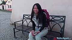 in a public spot a stranded thai woman encounters a stranger who gives her an unexpected facial