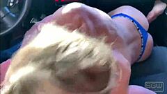 Road Head on the Las Vegas Boulevard with Petite Blowjob and Wet Pussy Action