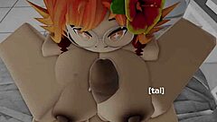 Cute Roblox girl gets her pussy destroyed in condo with big tits cumshot action.