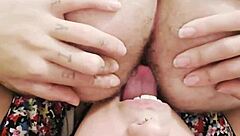 I'm upside down rimming her wet ass while choking and gagging on that deepthroat action with double domination.