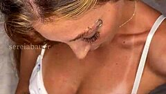 Watch This Blue-Eyed Blonde Brazilian Cutie Suck And Pound Her Wet Pussy Until She Cums!