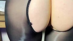 Come here boss let me seduce you in these shiny pantyhose