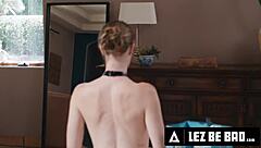 Submissive Babe Ashley Lane Leashed And Strap-On Dominated By Femdom Victoria Voxxx