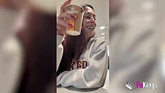 This petite spanish nympho flashes in public, squeezes a 10-inch cock in the shower, then gets bent over for deepthroat and doggystyle pounding