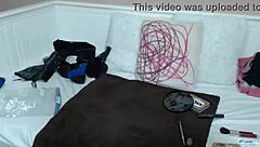 busty oriental maxine x solo dildo fucks her wet pussy in lingerie