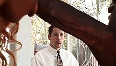 Ebony whore takes double penetration from two big cocks in hardcore threesome