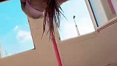 Anuskatzz showcases her athletic moves in an exotic pole dance compilation with fitness elements
