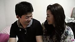 Japanese cougar gets tricked into amateur MMF threesome by young boy and old men in uncensored JAV