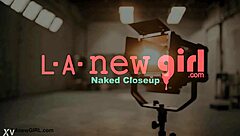 tall brunette model displaying her elegant figure in a casting session