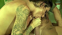 Oh, check out Juelz Ventura with her curves and tattoos enjoying an intense session with a well-endowed partner