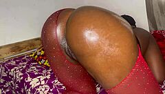 Big Booty EBONY RIDES Monster Cock in Homemade CREAMPIE. She Bends Over for Doggystyle and Gets Wet Pussy Licked.