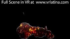 The shy Latina teen steps into her first VR porn experience, feeling nervous yet excited.