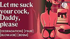 Submissive brat craves that facial cumshot while playing daddy's wet pussy toy in rough BDSM roleplay!