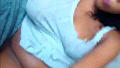 Ebony Babe Intensely Plays with Vibrator in Her Wet Pussy and Big Tits on Webcam