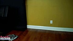 Skinny Brunette Coed Sabrina Gives Deepthroat Blowjob in Lingerie and Swallows Cumshot in POV Domination.