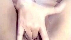 Amateur girl fingers her wet pussy in homemade video until squirting orgasm with dripping clothes ripped off