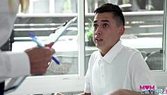 I feel so drawn to innocent stepmom Brandi Love as she bends over for deepthroat blowjob and cowgirl riding in this hardcore threesome with big tits blonde action