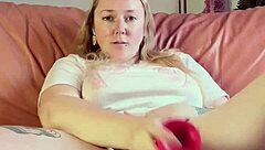 the curvy girl grabbed her huge monster dildo and slid it deep into her hairy wet pussy for intense play