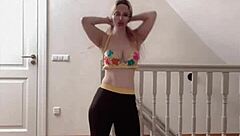 four dancers with glasses perform a huge belly routine to music