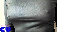 Crossdresser Reveals Big Ass in See-Through Clothes with Puffy Buttplug Inserted