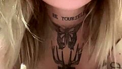 amateur blonde latina lover bent over for doggystyle pounding with big black cock. she gets soaked wet until he cums on her ass.