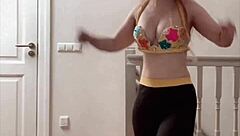 four dancers with glasses perform a huge belly routine to music