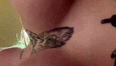 amateur blonde latina lover bent over for doggystyle pounding with big black cock. she gets soaked wet until he cums on her ass.