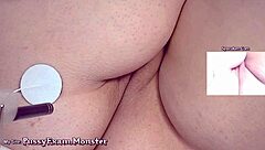 pussy exam close up with fingering and masturbation in retro style camshow from 2019-11-12 featuring big ass and tits.