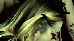 Bourgogne Velour Blonde Milf Gives Sloppy Blowjob And Ball Licking To Big Black Cock