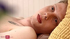 tattooed blonde with braces gets intimate and filled up in hardcore session